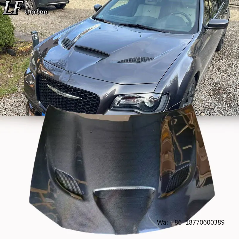 Карбоновый капот с вентиляционными отверстиями в стиле SRT Hellcat для Chrysler 300, 300C, 300S 2011-2023 годов выпуска