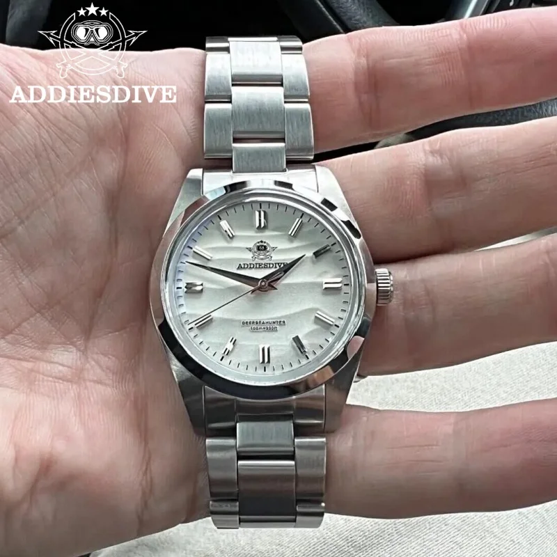 ADDIESDIVE TOP Desert Dial AD2030 36mm Herrenuhr reloj hombre No Logo Bubble Mirror Pot Cover Glas 10Bar Quarz-Armbanduhren