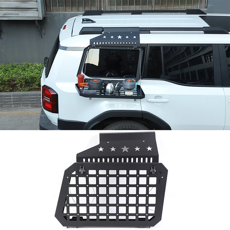 For Toyota Prado LC250 2024+ tail box side window outer armor storage rack hanging bag rack aluminum alloy luggage rack version