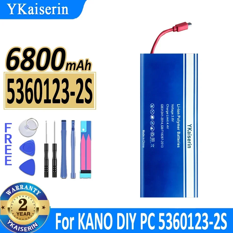 

Аккумулятор ykaisсеребрин на 6800 мА · ч для KANO 5360123-2S 53601232S, Аккумулятор для ПК «сделай сам»