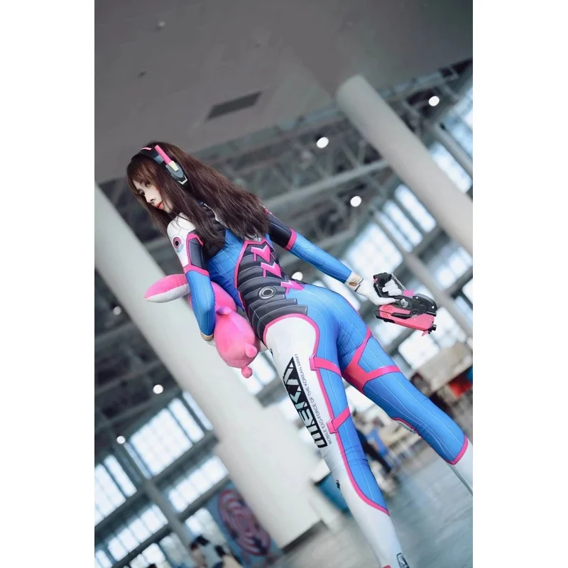 Female d.va Cosplay Costumes Superhero Zentai Suit Dva Halloween Bodysuit Adults Kids Party Jumpsuits #1 # W