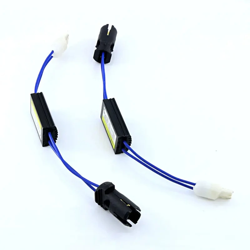 2 قطعة LED CANbus خطأ مجاني T10 فك تحميل المقاومات كابل العالمي بدوره مصباح إشارة سريع فرط فلاش تحذير إصلاح المقاومة