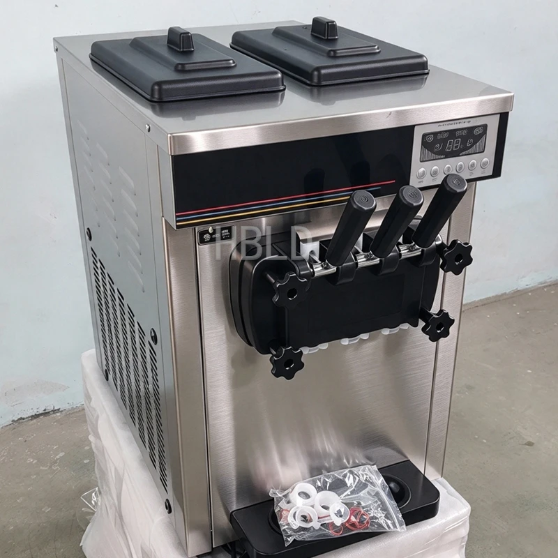 Ice Cream Maker, Commercial 3 Flavor Soft Serve Ice Cream Machine For Food Retail Business