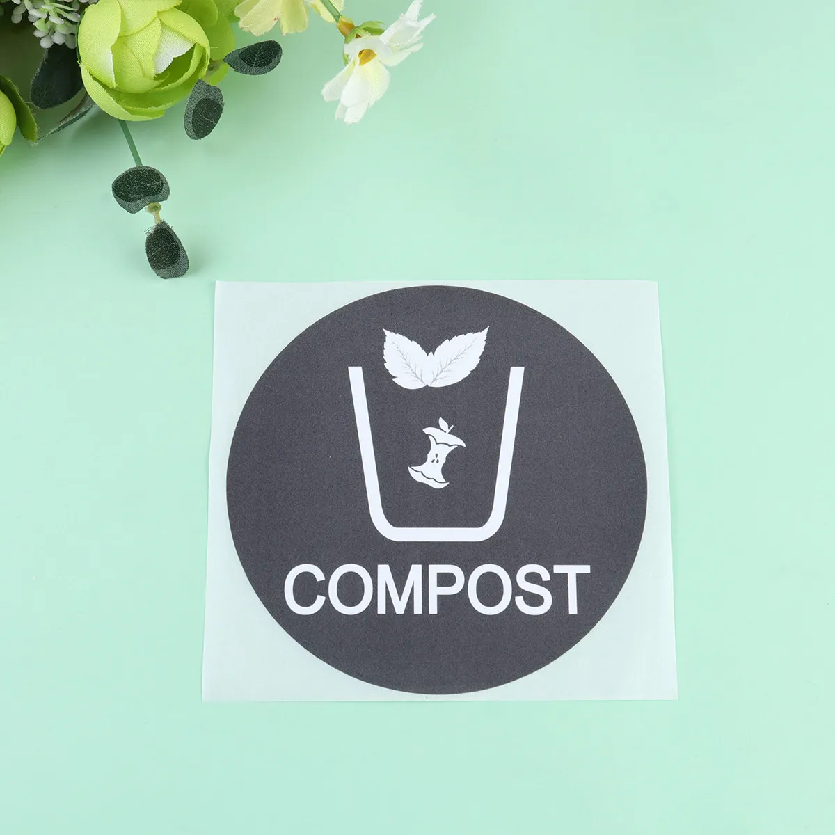 

12Pcs Trash Can Sticker PVC Letter Printing Self Adhesive Waterproof Vinyl Decal Easy Use Removable for Garbage Bin Marking and