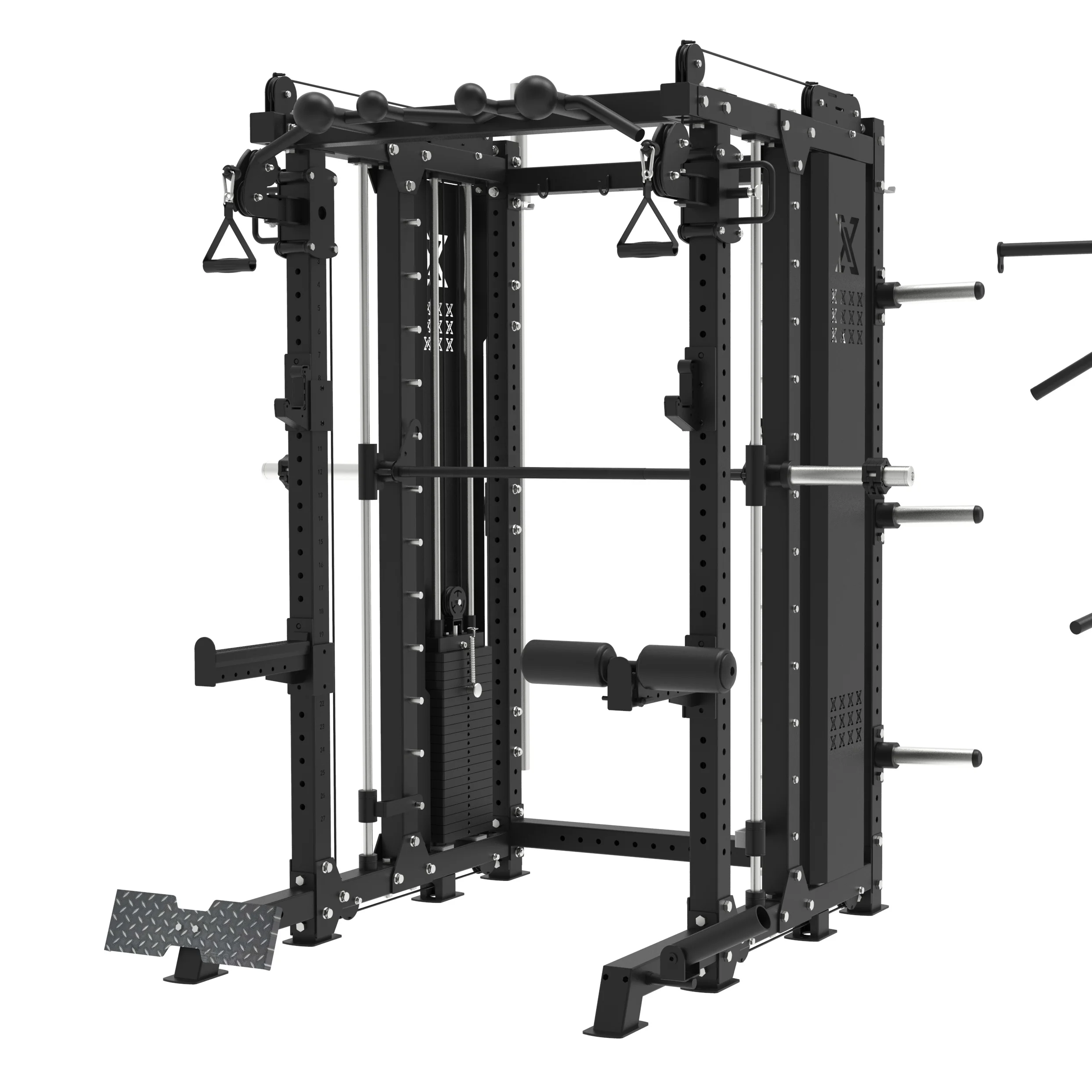 

Commercial Bodybuilding Integrated Training Squat Rack Cable Crossover Multi Functional Trainer Smith Machine