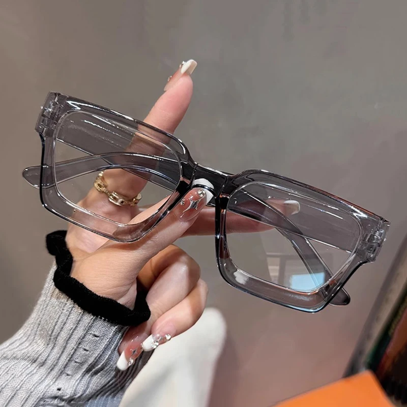 نظارات بإطار مربع مضاد للضوء الأزرق للنساء والرجال، إطارات نظارات كلاسيكية كلاسيكية، نظارات كمبيوتر خفيفة مسطحة للنساء والرجال