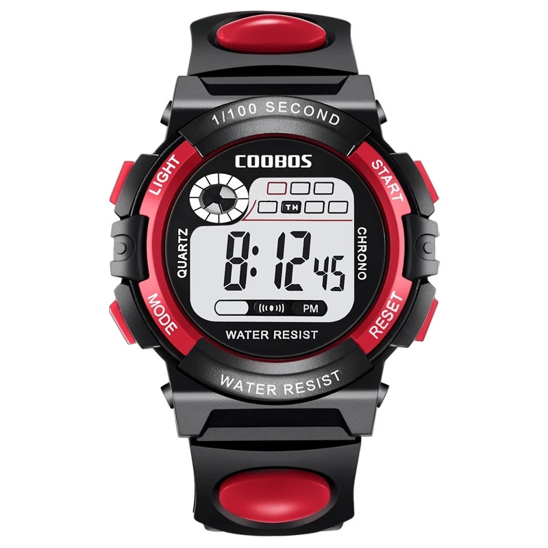 COOBOS merk kinderen kijken sport digitaal horloge voor kinderen jongens meisjes student 30M waterdicht multifunctioneel LED-polshorloge