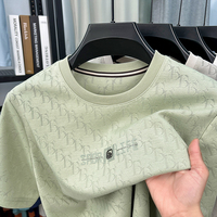 High end brand men short sleeve round neck T-shirt personality fashion letter printing Korean style casual breathable summer top