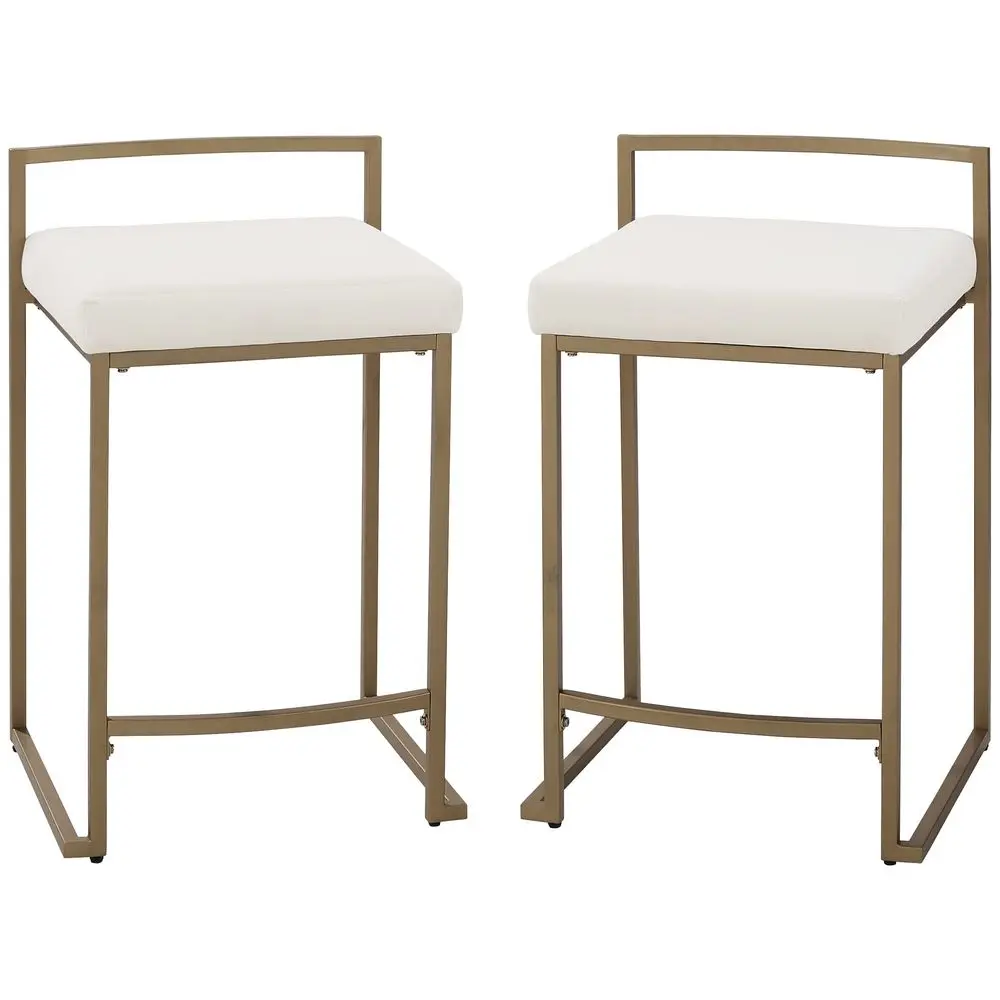

Choice Products Indoor Outdoor Counter Height Bar Stools Set of 2, Armless Kitchen Counter Stools w Back and Footrest, Builtin