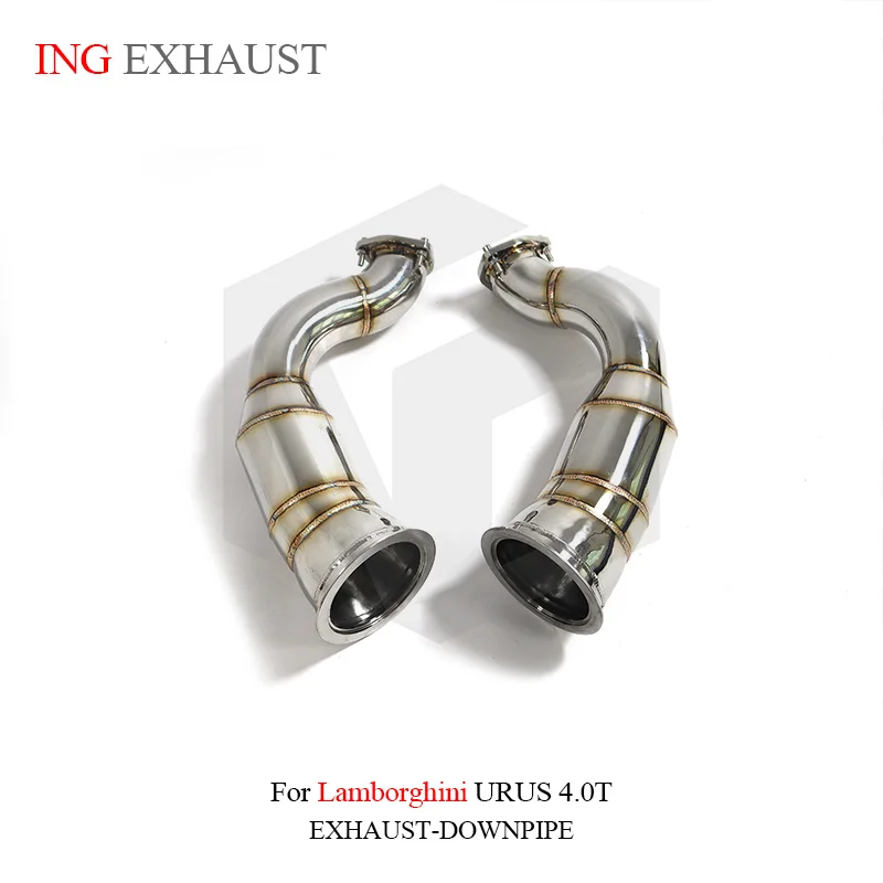 ING Exhaust Ss304 Downpipe Header for Lamborghini URUS 4.0T V8 Without Cat Heat Shield Vehicle Converter Performance System