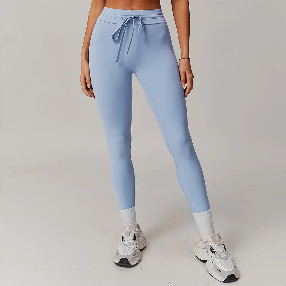 

Drawstring Sport Leggings High Waist Yoga Pants Leggings Sport Hip Lifting Yoga Gym Running Quick Dry Pants Push Up Sports Pants
