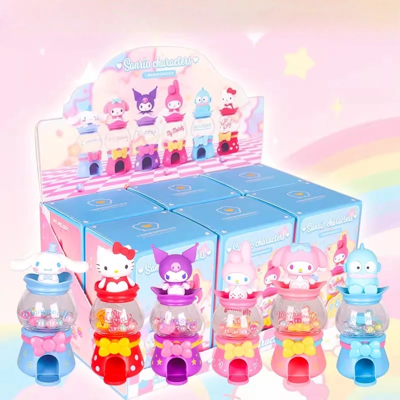 

Персонаж Sanrio Hello Kitty Melody Kuromi Cinnamoroll Gashapon, машина, игрушка, аниме-фигурка, слепая коробка, коллекция украшений, подарок для ребенка