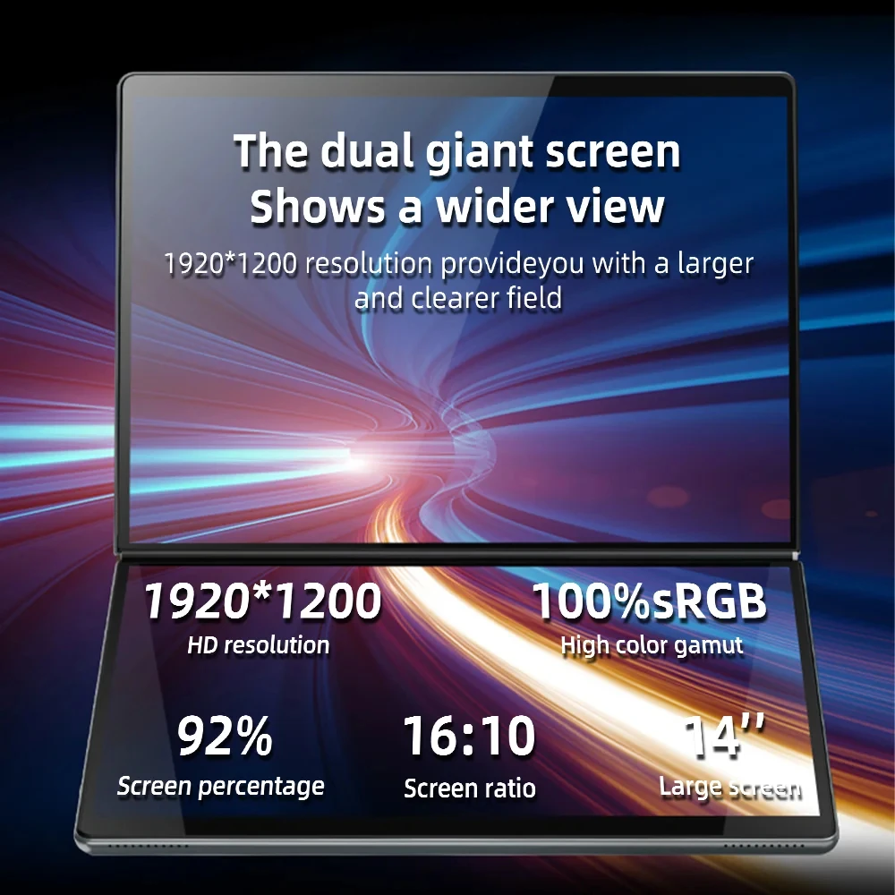 SZBOX DS20 Doppio schermo IPS Laptop Intel N150 Mini PC 14 pollici Windows 11 DDR4 16GB 1TB SSD Notebook portatile Gamer Computer