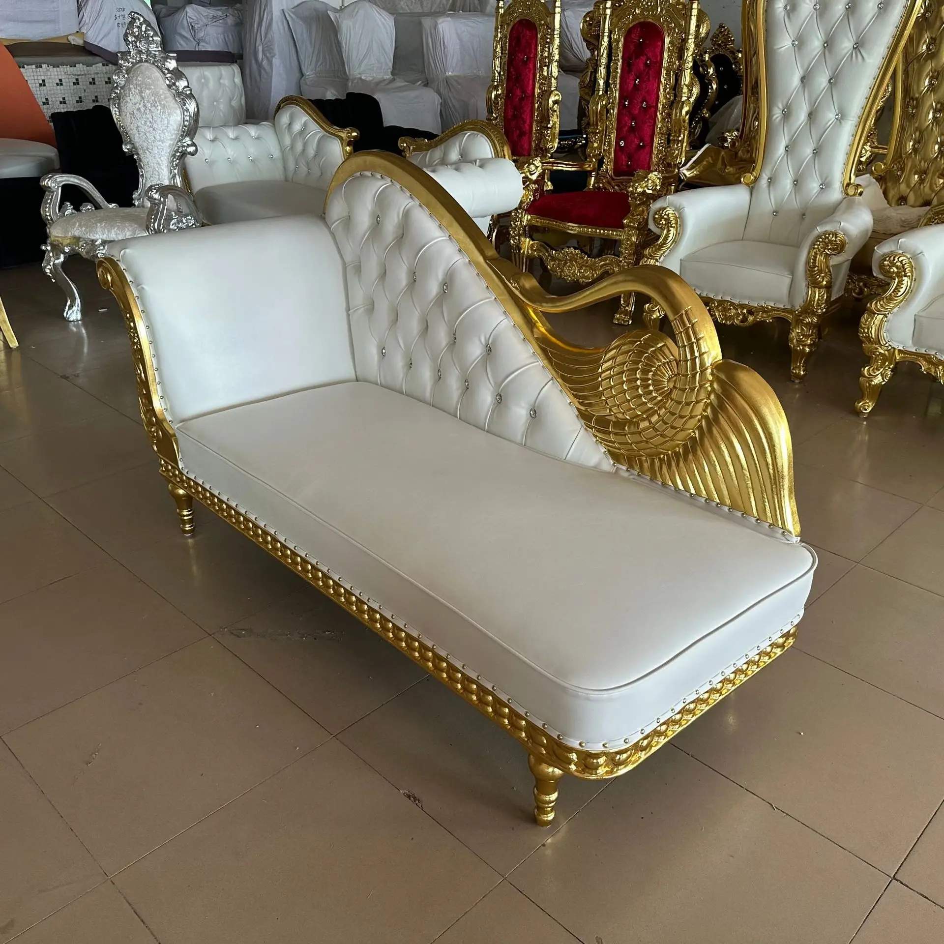 Factory Direct 2026 Factory Direct Wedding Princess Queen Sofa Foot Solid Wood High Back Sofa Princess Chair