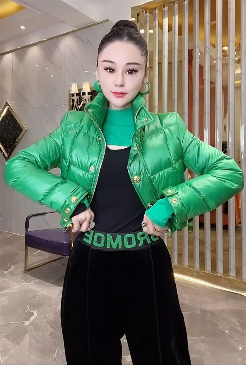 Korean Down Cotton Jacket Women 2025 New Winter Loose Stand-up Collar Casual Short Waterproof Parka Outwear Ladies Warm Overcoat