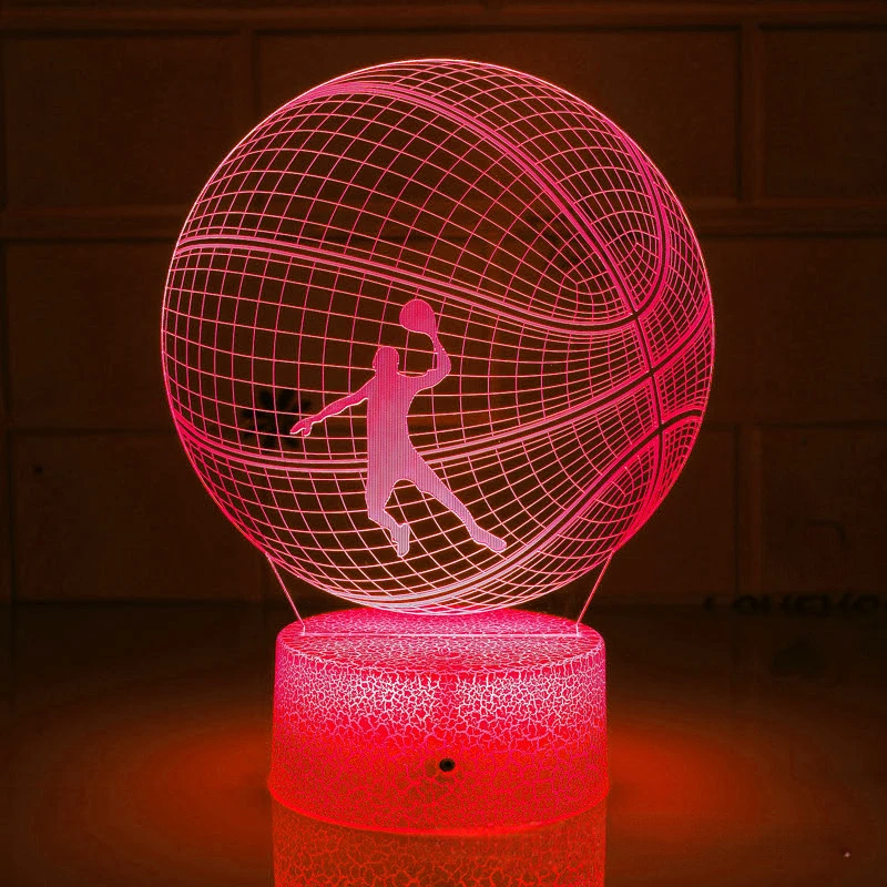 Nighdn 3D Basketball Night Light 7 Color Changing LED Night Lamp for Kids Bedroom Decor Birthday Christmas Gift for Boys Girls