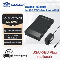 GUDGA 3,5-calowa zewnętrzna obudowa dysku twardego 2.5 SATA na USB 3.0 6 Gb / s Obudowa dysku twardego SATA III Obudowa dysku twardego na dysk twardy o grubości 10 TB Zewnętrzny dysk twardy 3,5 Obudowa dysku twardego