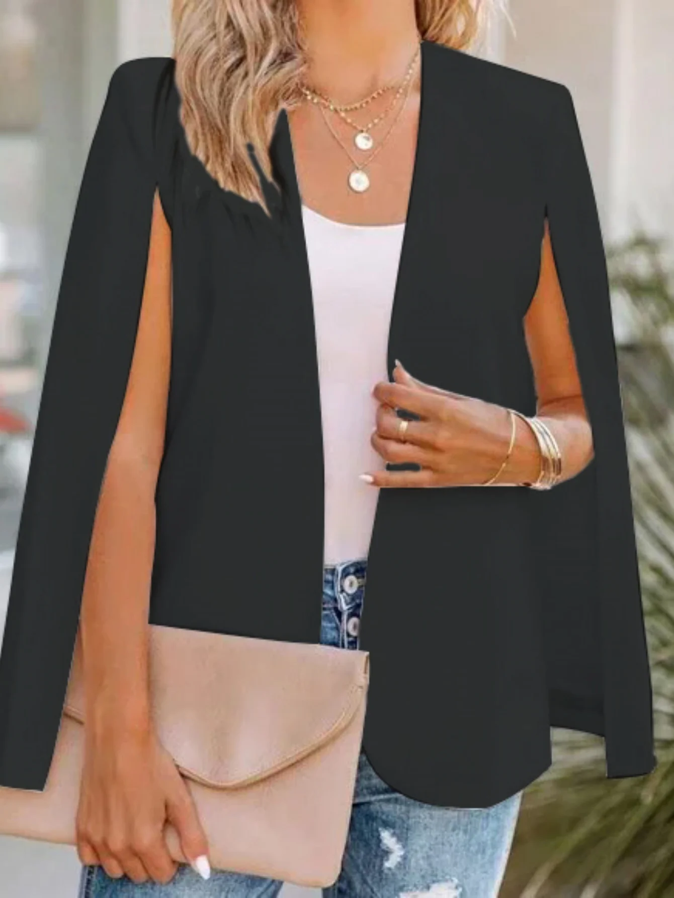 

Minimalist Casual Elegant Solid Color Women's Shawl Collar Suit Jacket