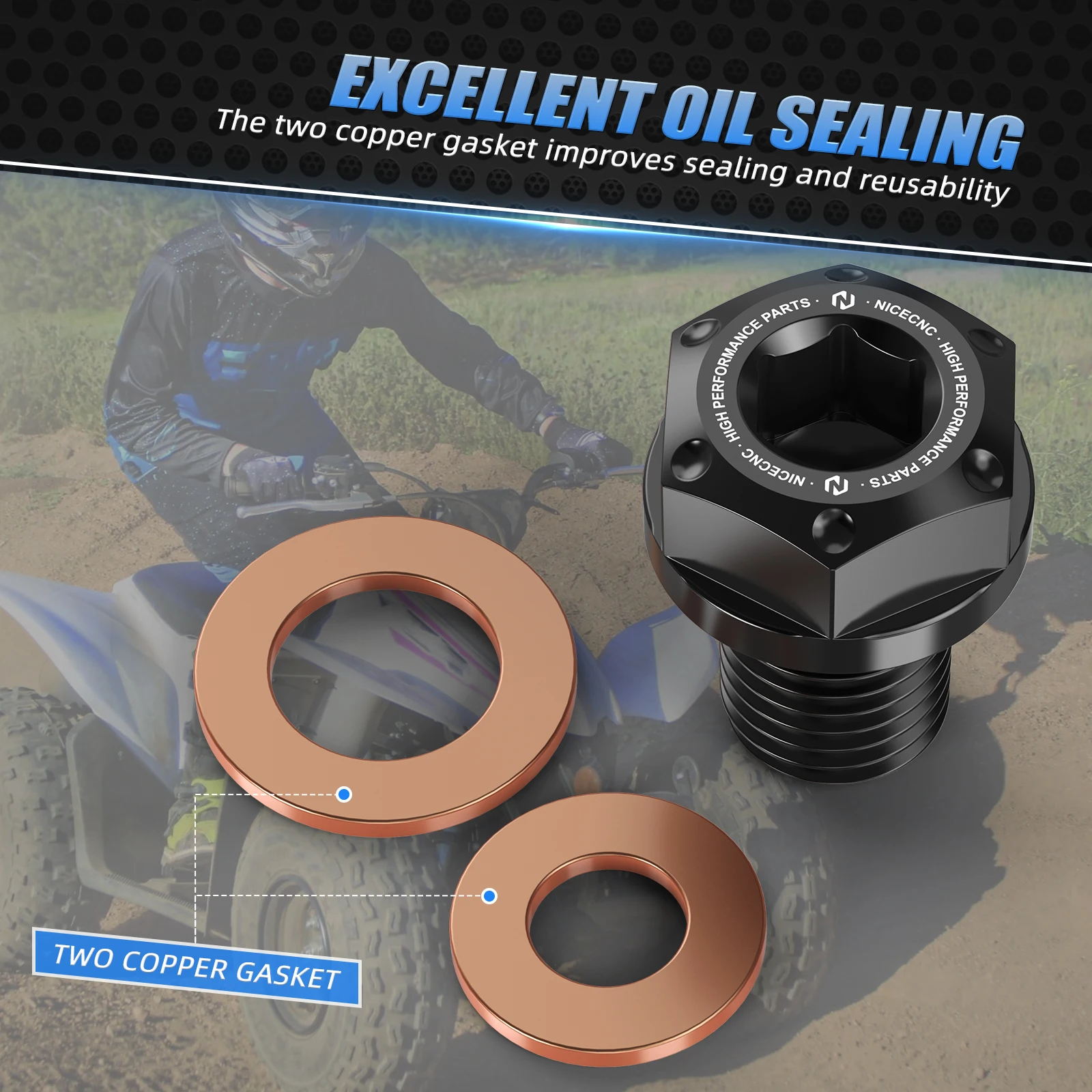 ATV น้ํามันปลั๊กสําหรับ Honda TRX450R 2006-2009 TRX450ER 2006-2014 TRX 250X 300X 250X 92800-12000 6061-T6 อลูมิเนียม