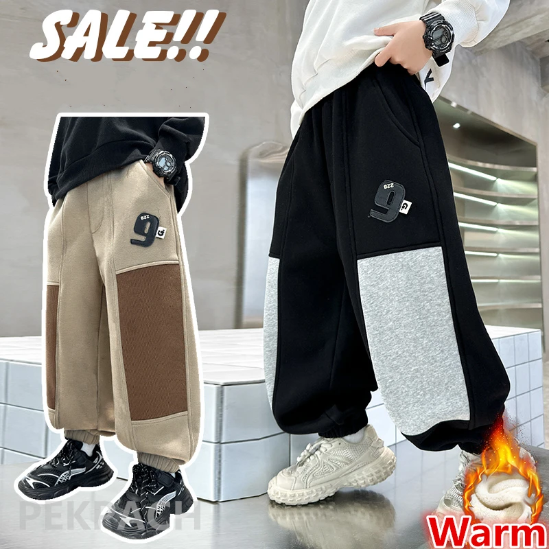 

Children Autumn Winter Insulated Corduroy Pants for Boys Casual Thick Warm Thermal Trousers Kids Outdoor New Year Sweatpants