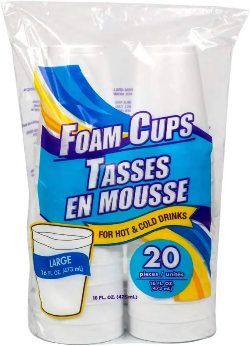 

To Go Insulated Foam Beverage Cups Disposable - 16 oz, 100 Count. Great for Coffee, Tea, Hot Chocolate or Any Hot/Cold B