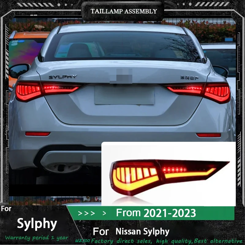 تصفيف السيارة لنيسان سيلفي أضواء خلفية 2012- 2020 2024 جديد سنترا مصباح ليد خلفي DRL إشارة الفرامل عكس اكسسوارات السيارات #1