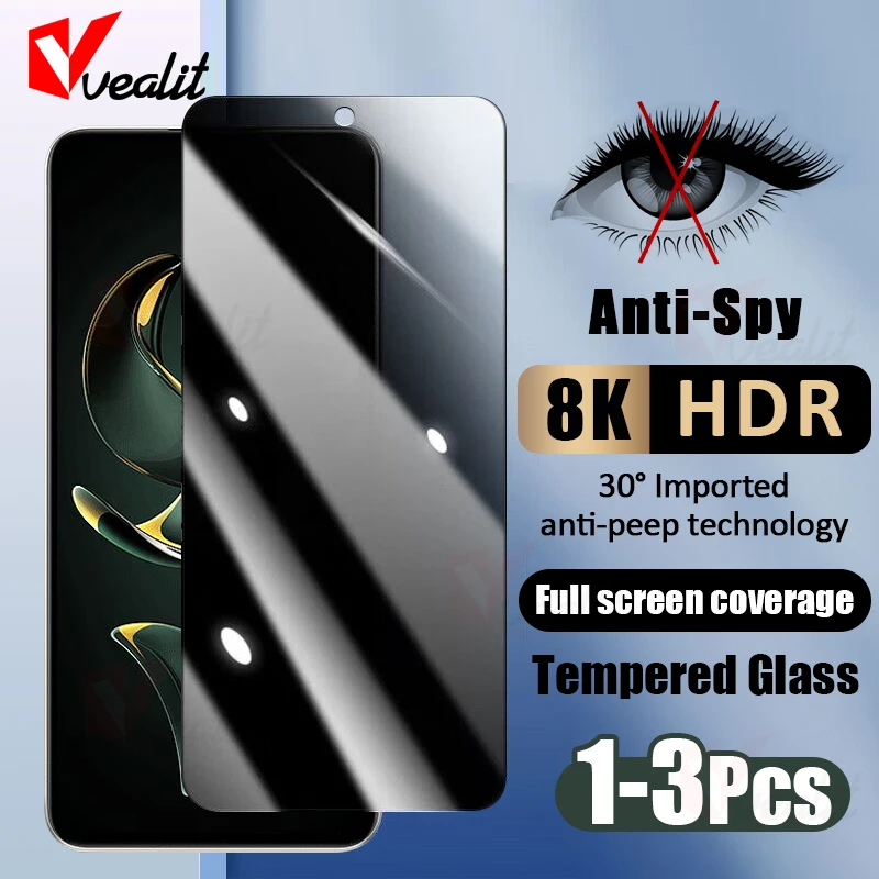 

1-3PCS Anti-spy Glass For Xiaomi Redmi K60 K50 Ultra K40 Gaming Privacy Screen Protector For Redmi 12 12C 10C 10A 9T 9C 10X Pro