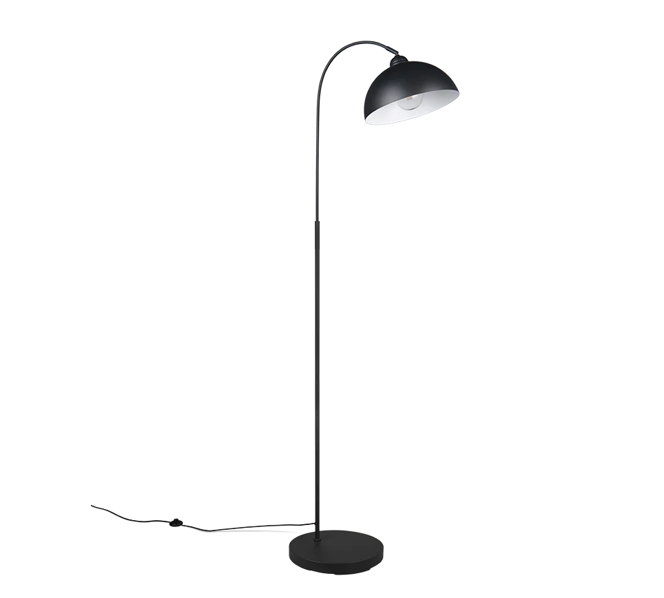 Afbeelding 4: Gebogen grondlamp, metaal, zwart, H 170cm, Sierra
