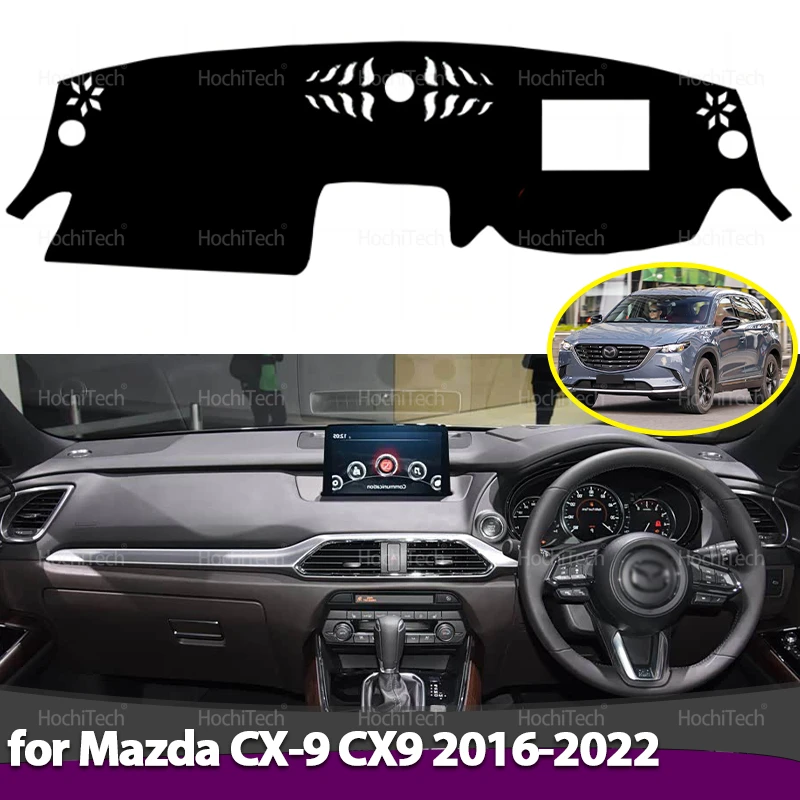 غطاء لوحة سيارة لمازدا CX-9 CX9 CX 9 الجيل الثاني TC 2016-2022 داش مجلس حصيرة السجاد وسادة ظلة كيب وسادة