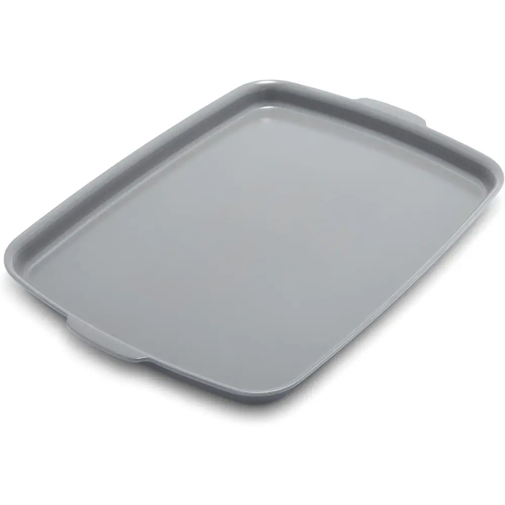 

Premiere Ovenware y Ceic Nonstick 18" x 13" Hal Recular Bg Pan, PAS-ree, Warp-ree Bakeware, Durable Quick Heating Tray, Oven Sae