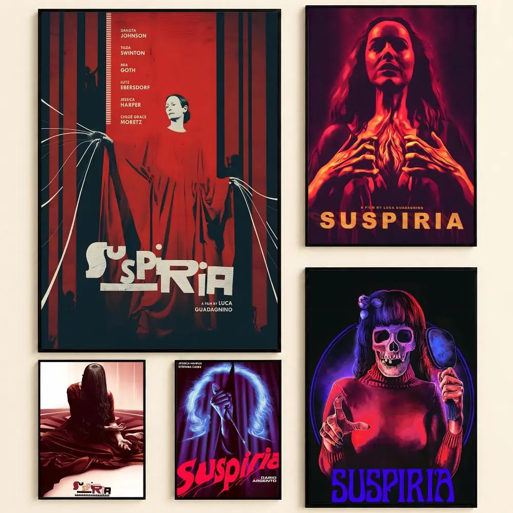 Suspiria Italian Horror Classic Poster Self-adhesive Art Waterproof Paper Sticker Coffee House Bar Room Wall Decor