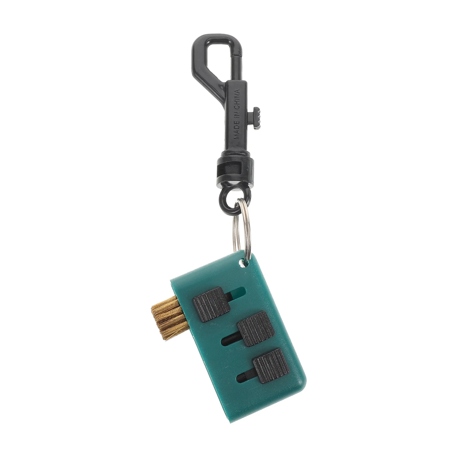 Golf Club Cleaning Tool Multi-Use 3-in-1 Copper Bristles Green Clip Golf Groove Cleaner Brush Golfing Ball Cleaning Tool