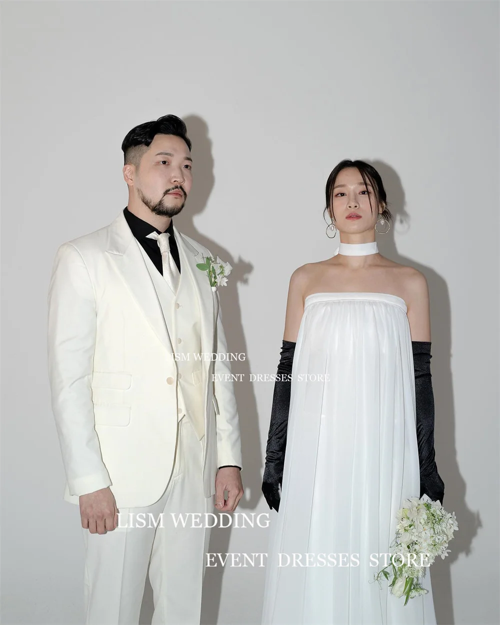 Lism-女性のためのエレガントなサテンのプロムドレス,シンプル,韓国,結婚式,写真の撮影,床の長さ,ブライダルガウン,ノースリーブ,2024