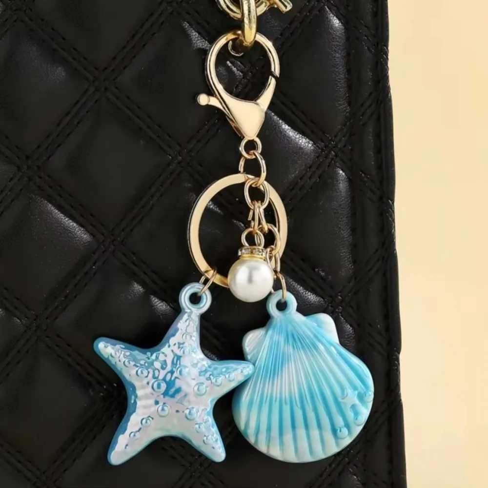 Charmantes Buntes Muschel-Schlüsselanhänger Harz Meerestier Muschel-Schlüsselring Muschel Meerjungfrau Muschel-Anhänger DIY Schmuck Geschenke – Detail 4