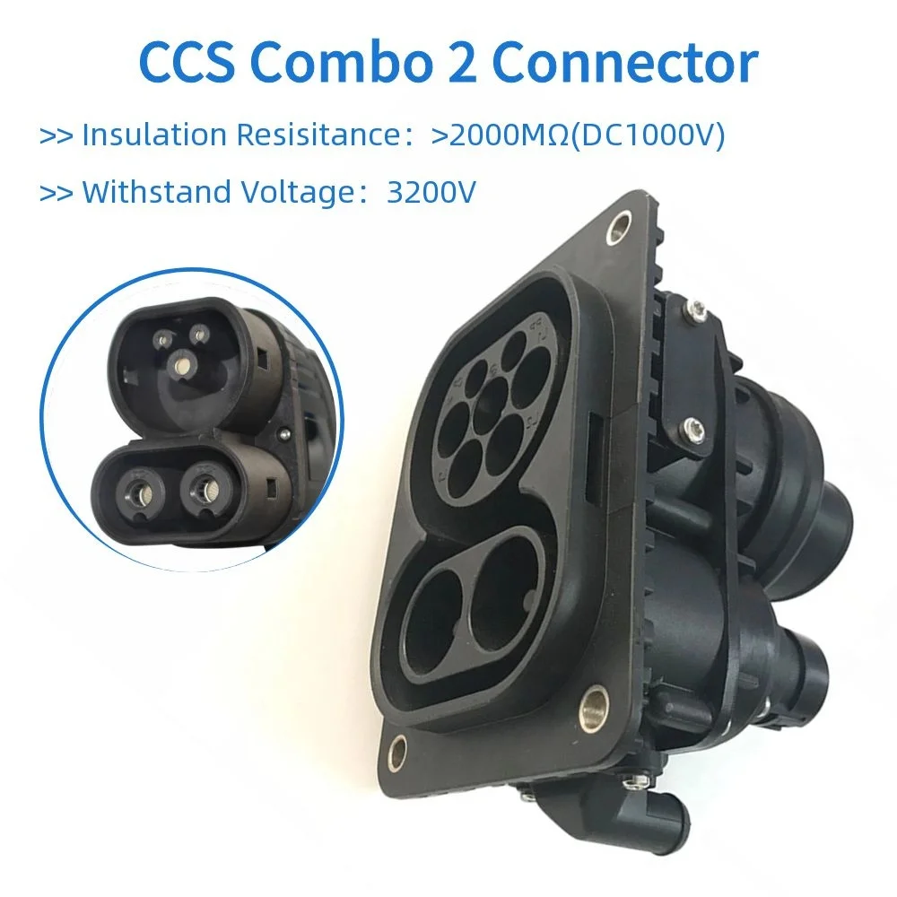 CCS2 Socket EV Female Inlet Socket  CCS Combo2 EV Charger Adapter Connector 1000V DC 32A 240V AC 150A Without Cable EVSE J1772