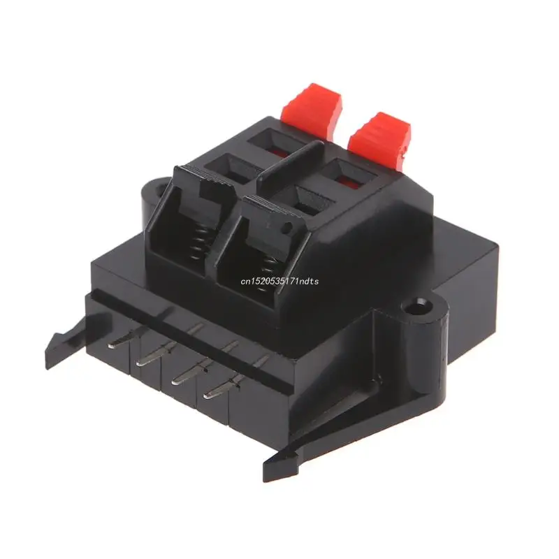 4 Way 2 Row Speaker Terminal Strip Block Spring Speaker Terminal Clip Push Release Connector 1 Kgf Atuando Força Dropship