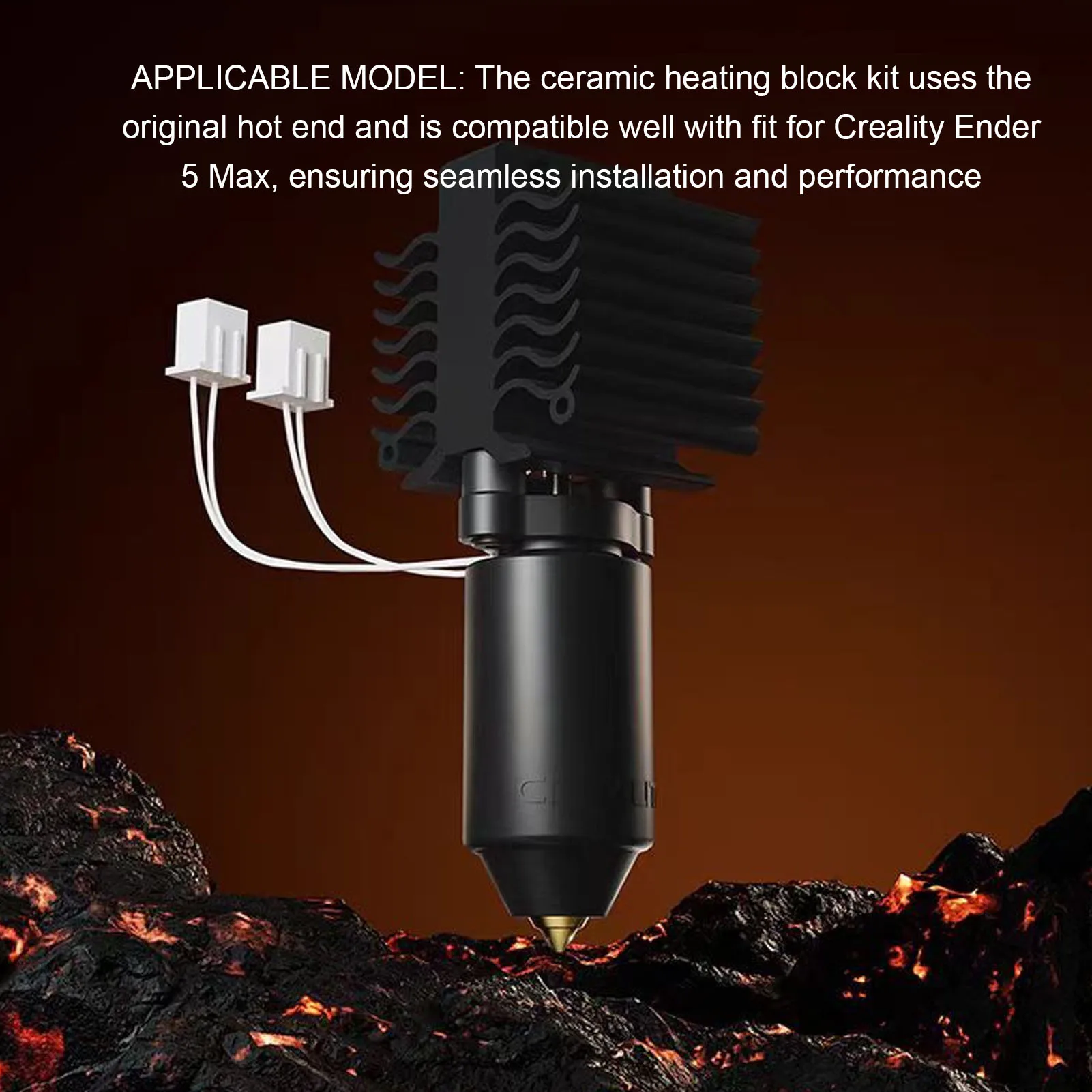 Ceramic Heating Block Kit Fit for CREALITY Ender-5 Max 3D Printer High Thermal Conductivity High Temperature Proof Hotend Kit