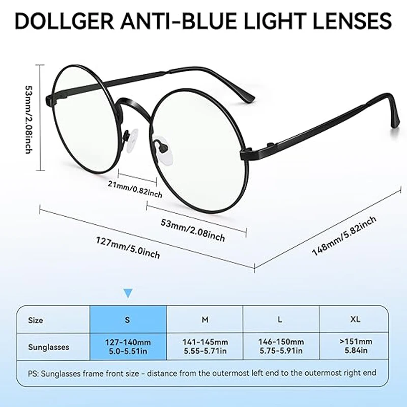 Men And Women Retro Round Blue Light Computer Mirror Reading Playing Games Eye Protection Decorative Glasses image 2
