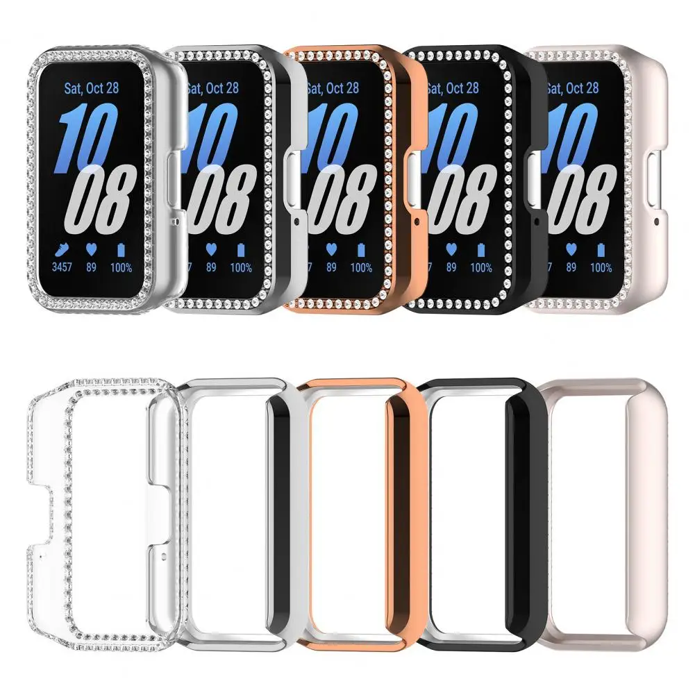 Smart Watch Case with Sparkling Faux Diamond Shockproof Protective Cover Watch Protective Shell for SamsungGalaxy Fit3