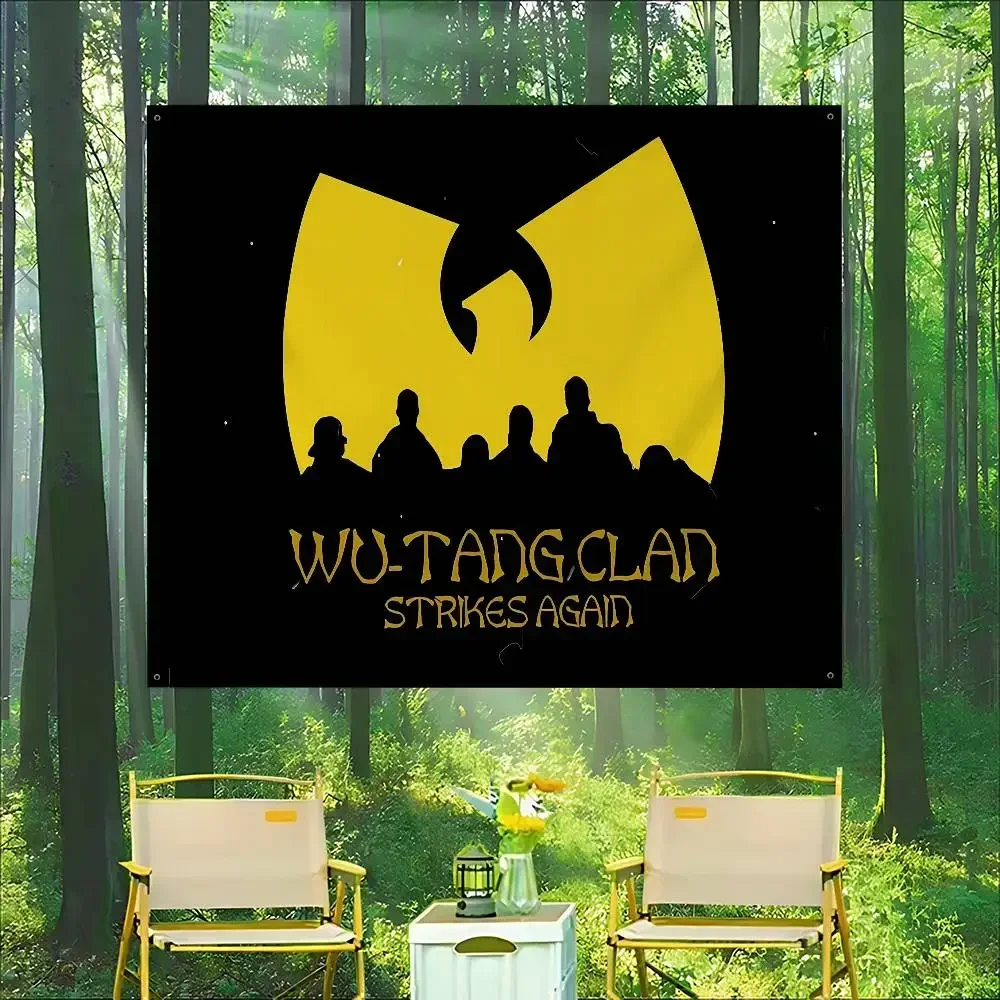 Hip Hop Group W-Wu T-Tang C-Clan DIY Flag For Family Group Photo Living Room Home Dorm Decor Wall Art Decor Banner