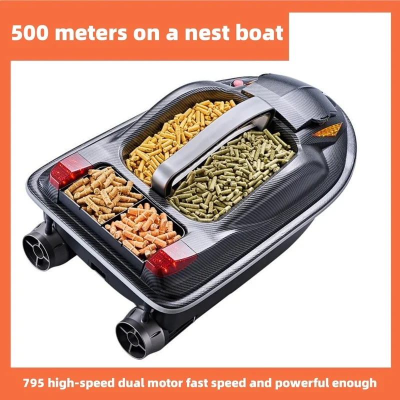 

12v High-speed Ntelligent Remote Control Nesting Pulling Fishing Boat With 500 Meter Fishing Trawl Hook Delivery Unhooking Self