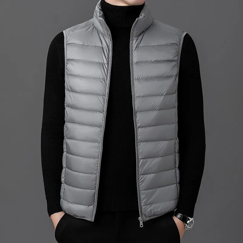 2025 Men' Sleeveless Vest Jackets Winter Fashion Male Cotton-Padded Vest Coats Men Stand Collar Warm Waistcoats Clothing 5XL