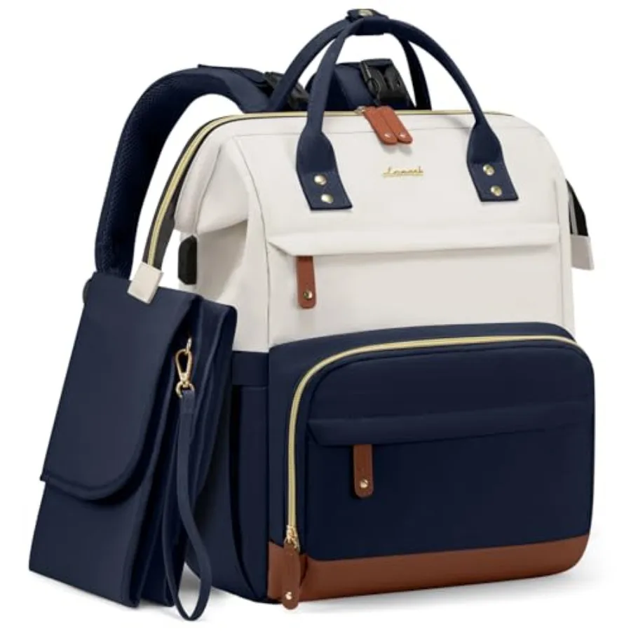 

Diaper Bag Backpack Baby Bag with Changing Station Large Diaper Backpack for Mom Dads Waterproof Leather Mommy Bag for Boy and