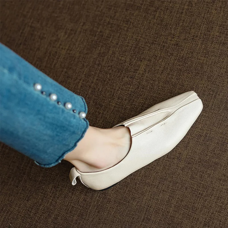 Women's Loafers Luxury Artificial Leather Casual Outdoor Fashion Moccasins Flats Spring Autumn Beige Comfortable Shoes For Women view 3