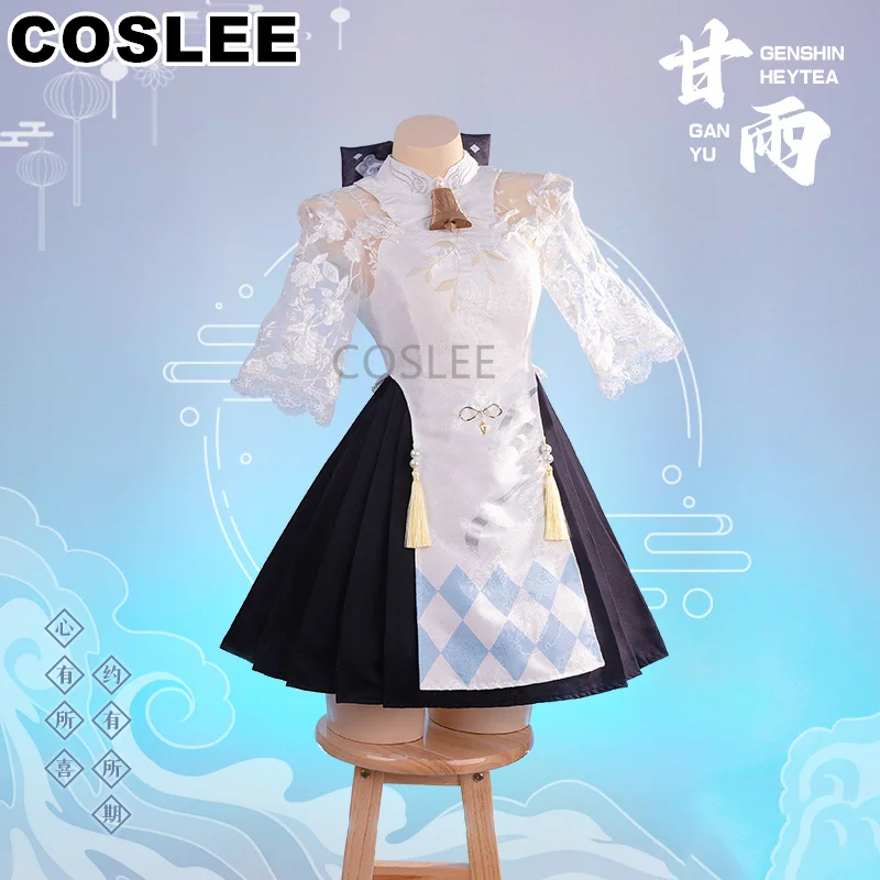 

COSLEE Genshin Impact Ganyu Cosplay Costume Lovely Cheongsam Dress Uniform Game Suit Women Halloween Party Outfit New 2023