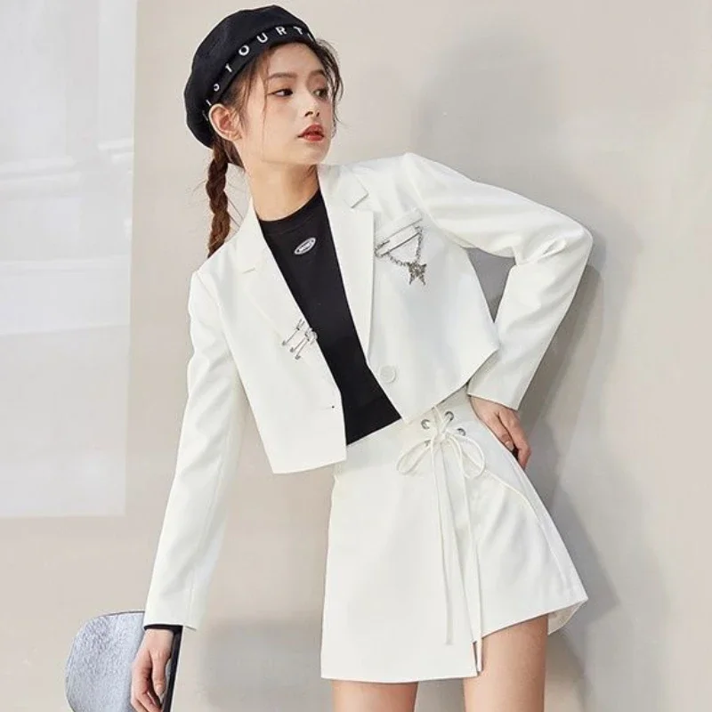 Cropped Blazers Femmes Designer JONotched Hipsters S-3XL Jeunesse Automne Ulzzang Streetwear Personnalité Adolescents Y2k Nouveaux Pardessus