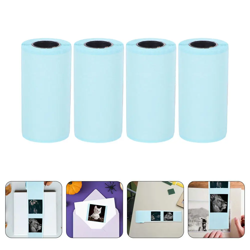 

4 Rolls Thermal Sticker Labels for Mini Thermal Printers Strong Hold Waterproof Oil Proof Smooth Surface Ideal for Address