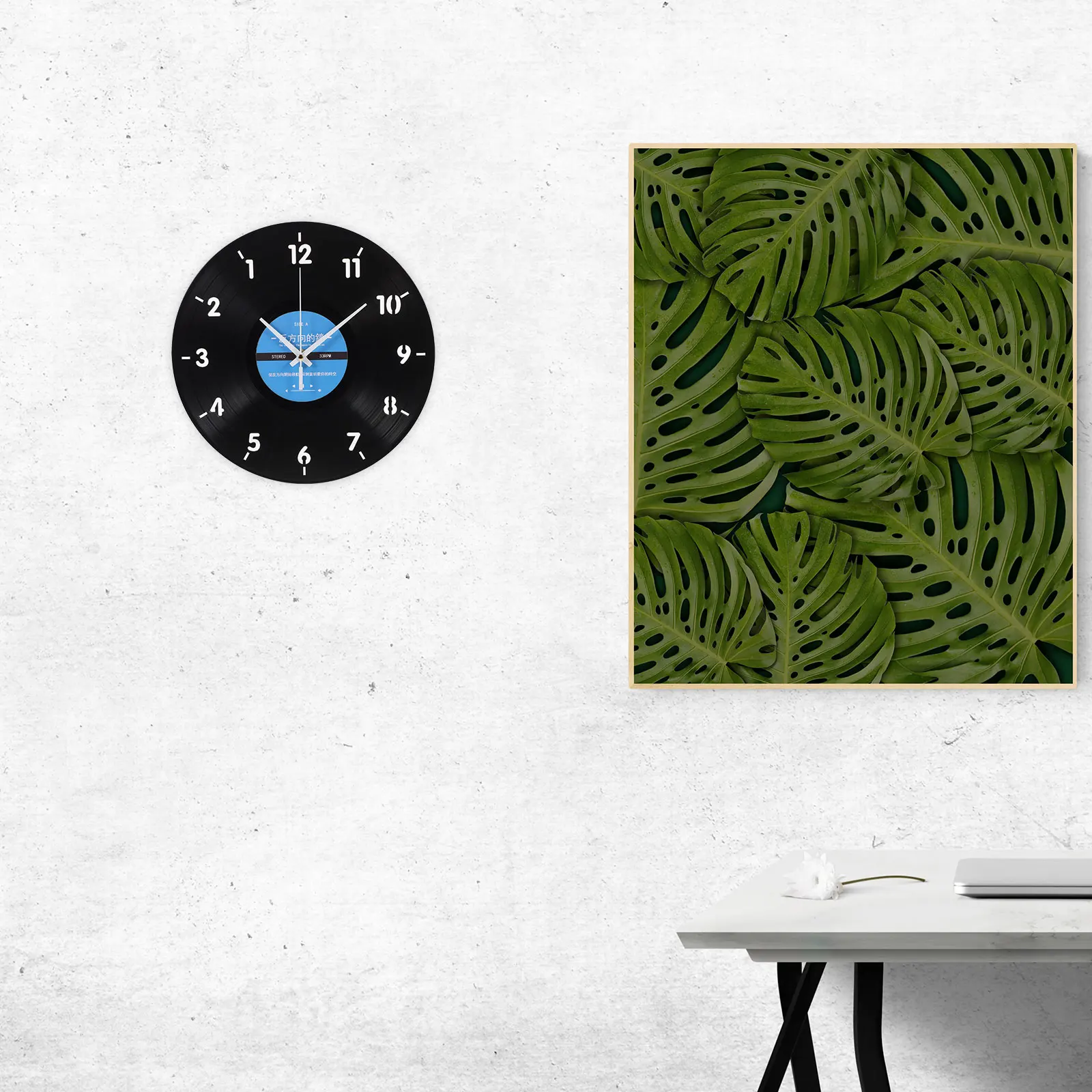 

Retro Wall Clock Vinyl Records Designed Home Decor Operated Quirky Hanging Artistic Practical Reverse Turning