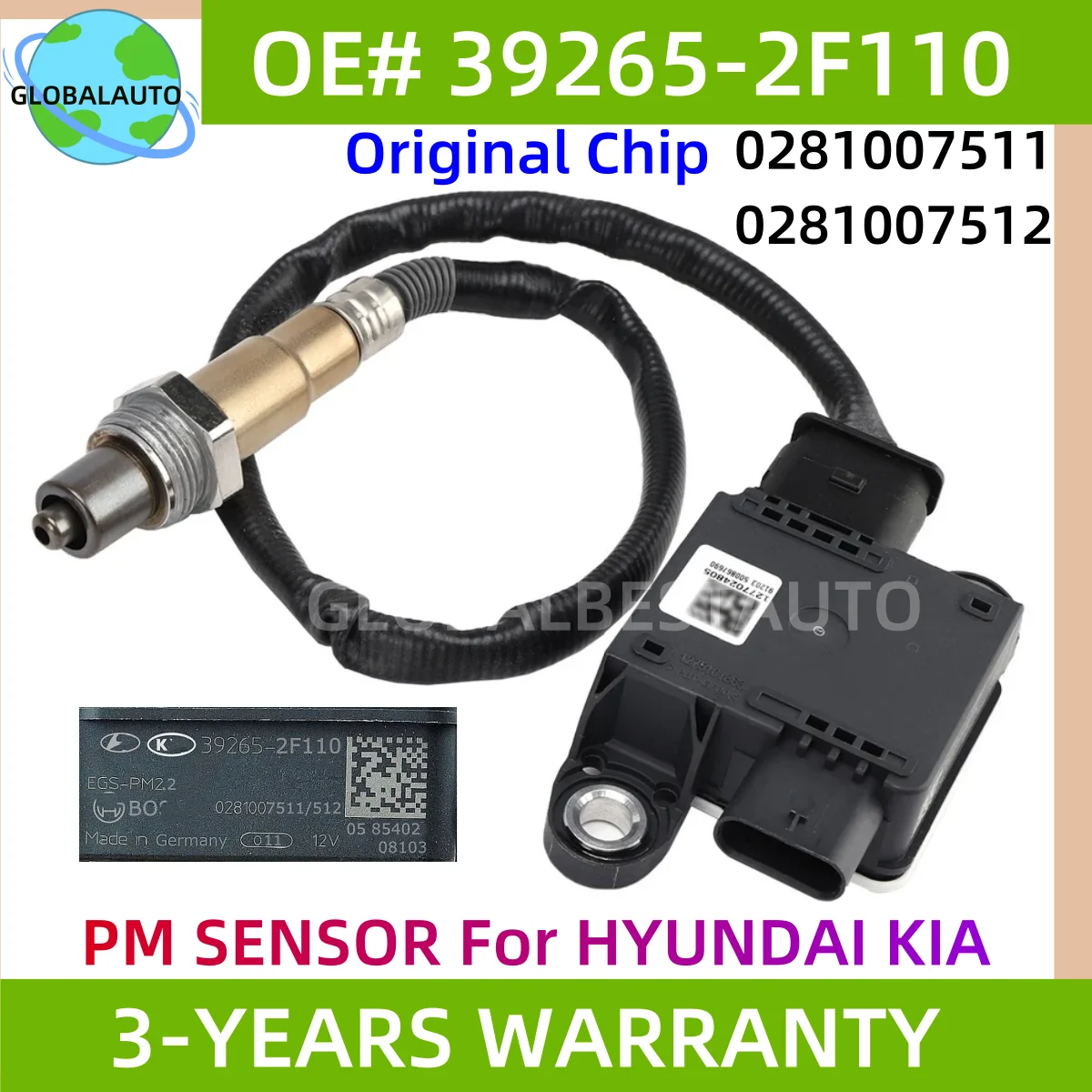 

39265-2F110 New Particulate Matter Sensor PM Sensor 39265 2F110 392652F110 for Hyundai Kia 0281007511 0281007512