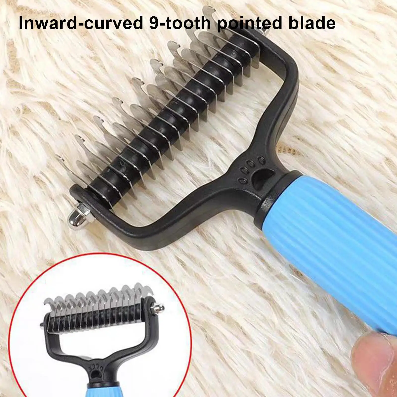 Pet Undercoat Rake Deshedding Brush for Dogs Cats Long/Short Hair Remove Tangles Knots Cat Shedding Brush Grooming Comb Tool - view 5